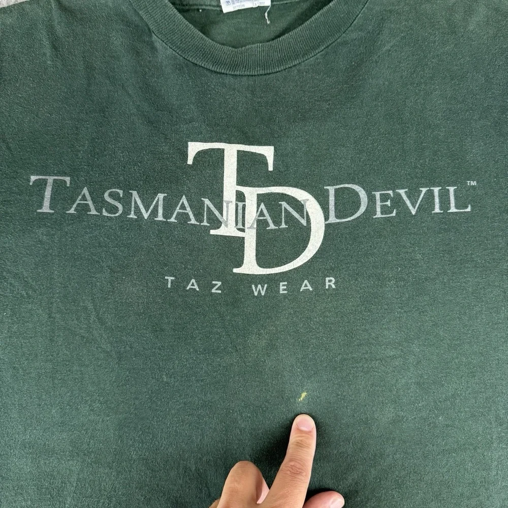 Taz Wear Shirt Tasmanian Devil Looney Tunes‎ 90s Tultex Men's Size Xl Green